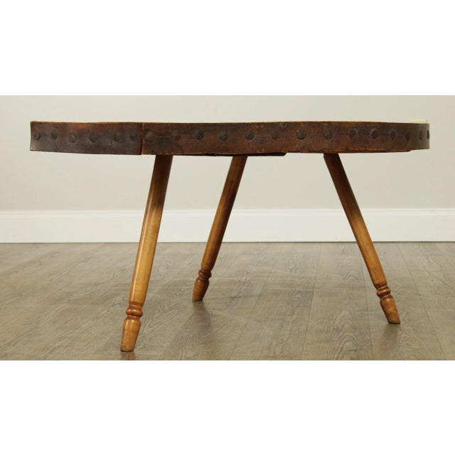 American Antique Pine Fireplace Bellows Top Coffee Table For Sale - Image 3 of 12