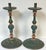 Pair Tuscan Polychrome Wooden Altar Candlesticks, Worn Patina, 18th / 19th C. For Sale - Image 14 of 17