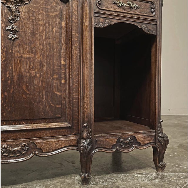 Antique French Louis XV Display Buffet With Travertine Top For Sale - Image 13 of 18