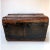 Antique Faux Bois Steel Steamer Trunk Chest Painted Wood Grain Blue Interior 23” For Sale - Image 11 of 16