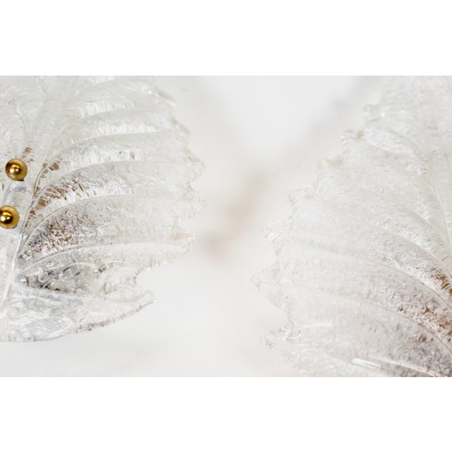 1970s Italian Foglio Wall Lamps in Murano Glass, 1970s, Set of 2 For Sale - Image 5 of 8