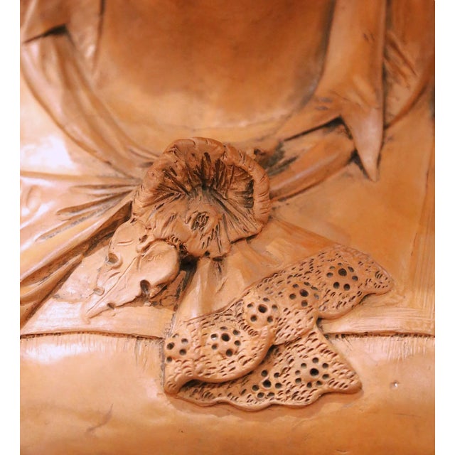 Ceramic 19th Century French Terracotta Bust of a Young Woman Signed Adolphe Lavergne For Sale - Image 7 of 9