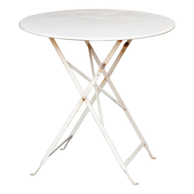 French Vintage French Metal Folding Garden Table For Sale - Image 3 of 8