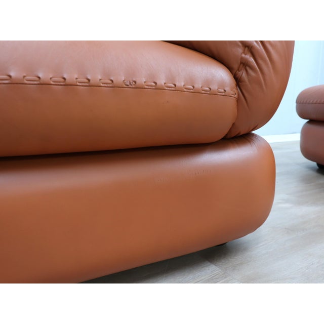 Sapporo Cognac Leather Chairs from Mobil Girgi, 1970s, Set of 2 For Sale - Image 17 of 18
