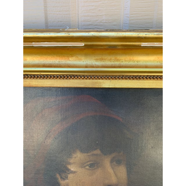 Wood Early 20th Century Italian Portrait of a Boy in Giltwood Frame For Sale - Image 7 of 13