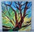 Abstract Large 48" × 48" Original Expressionist Tree Painting, 1998, Vibrant Colorful For Sale - Image 3 of 18