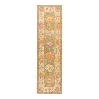 Modern Turkish Oushak Rug 3' X 10'4" For Sale