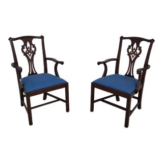 Pair Henkel Harris Model 102a Mahogany Armchairs For Sale