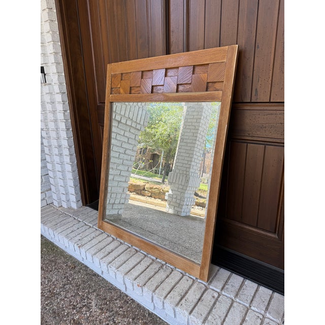 Vintage Lane Staccato Brutalist Large Mirror In “project” condition and ready to be refinished to keep in your home. Has...