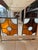 Pair of Vintage Amber and White Stained Glass Window Panels For Sale - Image 4 of 10