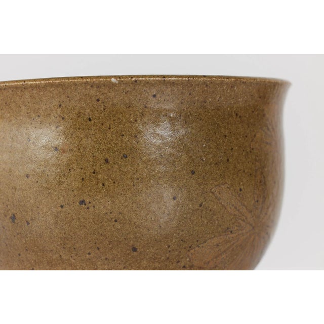 Robert Maxwell Glazed Studio Pottery Planter With Floral Motif For Sale - Image 9 of 11