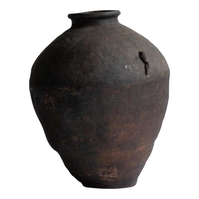 Japanese Antique Wabi-Sabi Edo Pottery Vase 18th Century / Tsubo For Sale