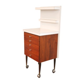 Vintage Rosewood 5-Drawer Cabinet on Casters For Sale