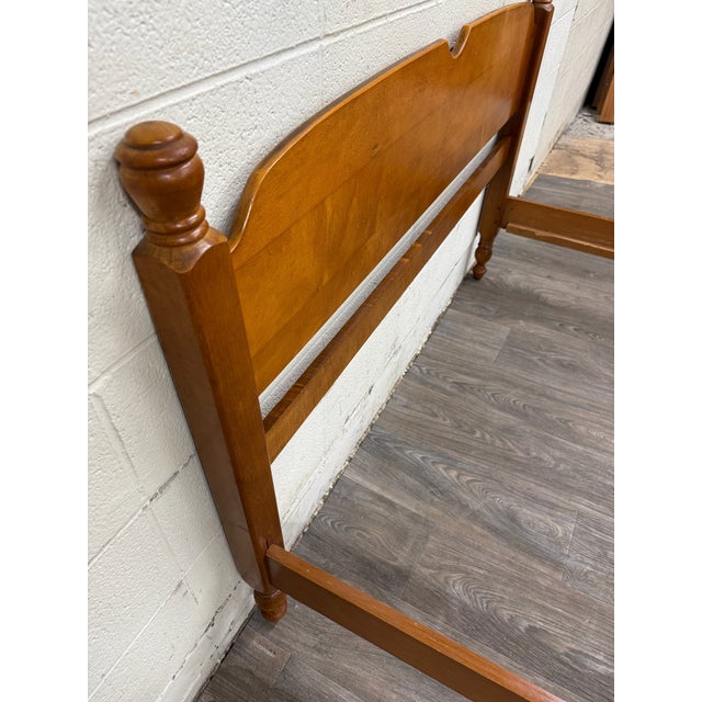 Vintage Full Size Colonial Style Solid Maple Low Poster Bed For Sale - Image 13 of 15