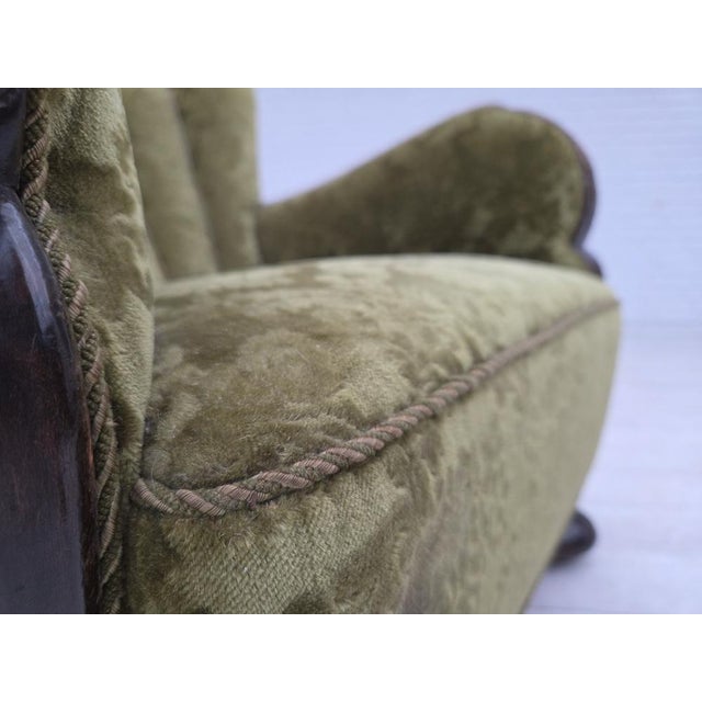 Mid-Century Modern Vintage Danish Relax Chair in Furniture Velour, 1950s For Sale - Image 3 of 18