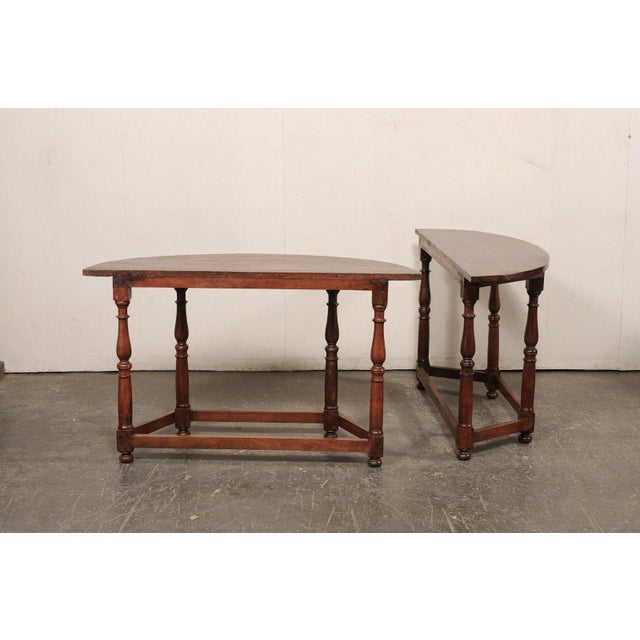 Pair of Italian Wood Demi Consoles, 19th C. For Sale - Image 9 of 12