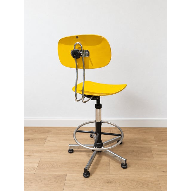 Wood Vintage Bauhaus Work Stool, 1970s For Sale - Image 7 of 10