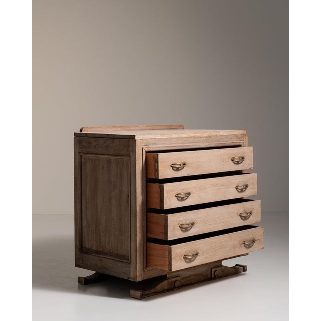 1930s French Beige Art Deco Oak Chest of Drawers For Sale - Image 12 of 15