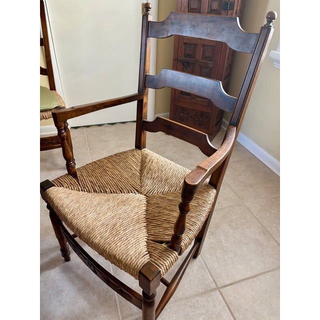 Wood 1970s Imported Italian Tuscan Dining Set From Bloomingdale's - Table + 6 Chairs For Sale - Image 7 of 14