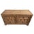 Antique Mongolian thick sturdy elm wood sideboard. Carved brick patterning on two doors and on sides. Original natural...
