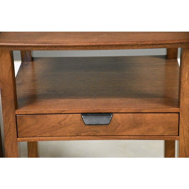 1950s Refinished Walnut Nightstands by Edward Wormley for Dunbar - A Pair For Sale - Image 9 of 12