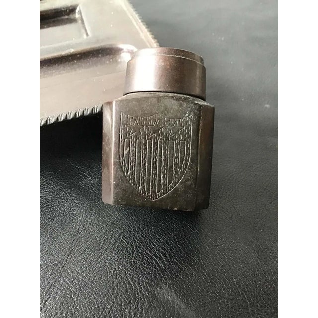 1980s Bronze Longhorn Inkwell For Sale - Image 4 of 13