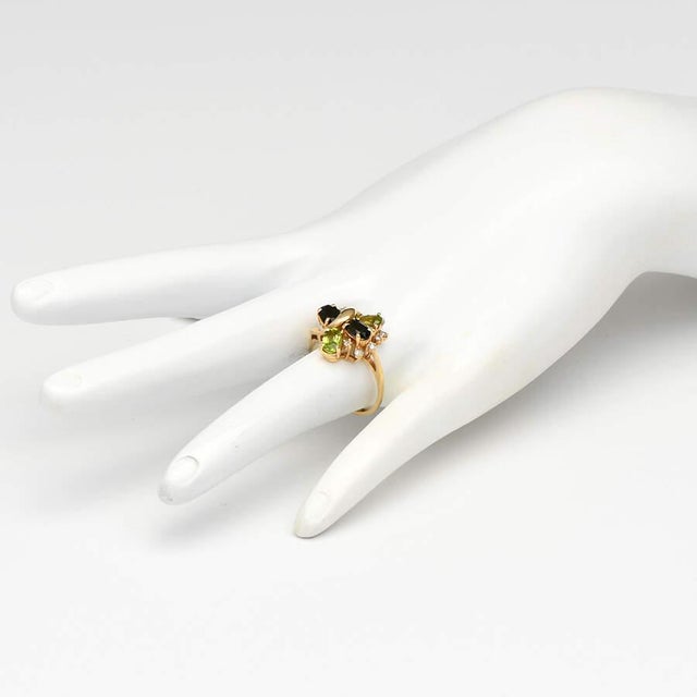 1980s 14KY Multi Gemstone Ring, size 6.5 For Sale - Image 5 of 5