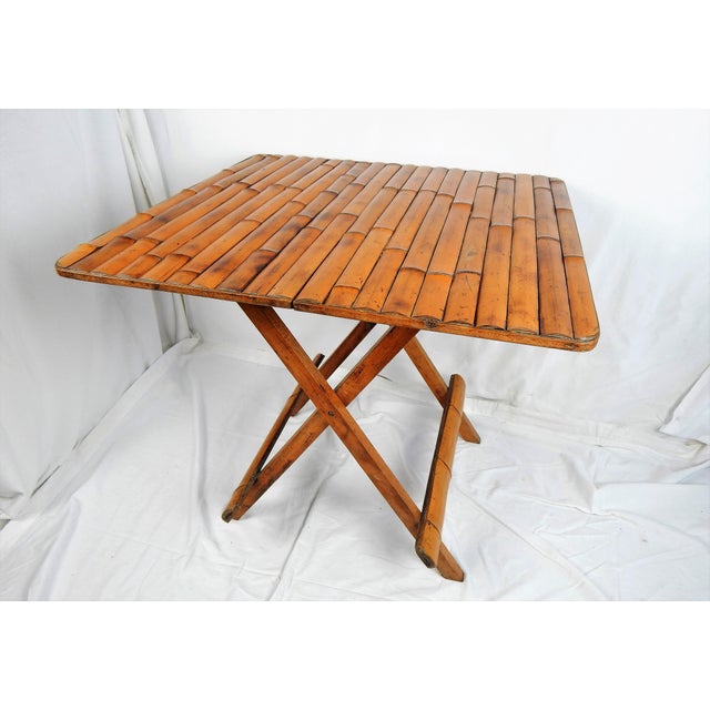 Vintage Bamboo Folding Table Chairish