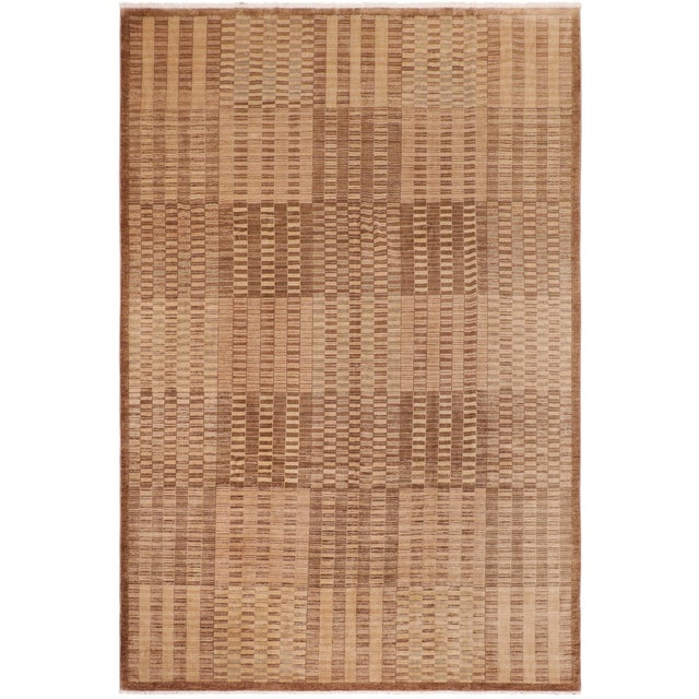 Contemporary Gabbeh Brown/Green Wool Rug - 9'11'' X 13'7'' For Sale - Image 10 of 10