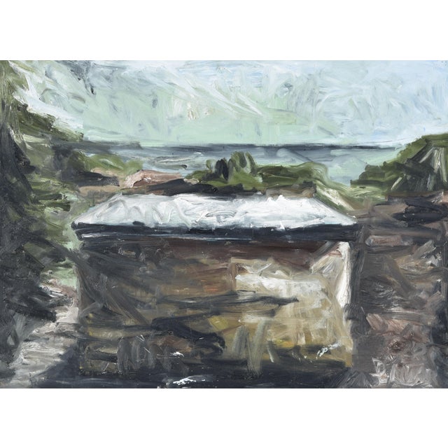 Dieter Nuhr, Hut on the Shore, 1985, Large Acrylic Painting For Sale - Image 9 of 9