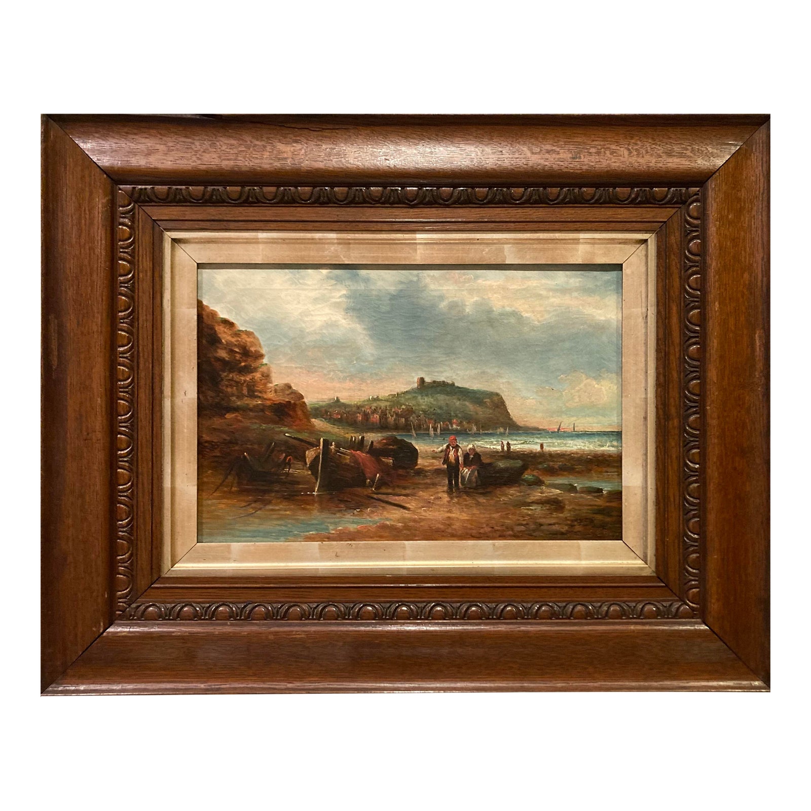 19th Century Marine Painting quot Dry Docket Boat quot Framed Chairish