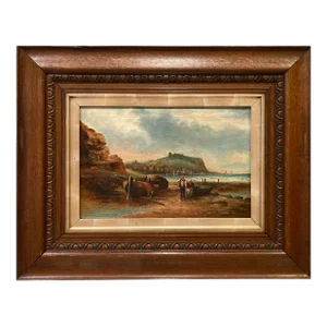 19th Century Marine Painting "Dry Docket Boat", Framed