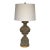 Large Vintage Neoclassical Tuscan Verdigris and Gold Patina Plaster Table Lamp For Sale