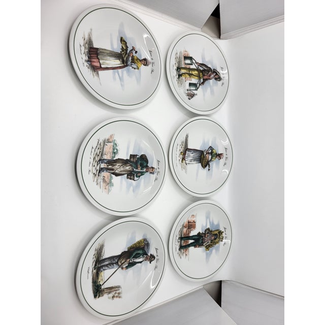 French Porcelain Plates Métiers Du Vieux Paris, Set of 6 For Sale - Image 9 of 9