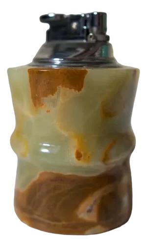 Italian Green Onyx Table Lighter, 1970s
