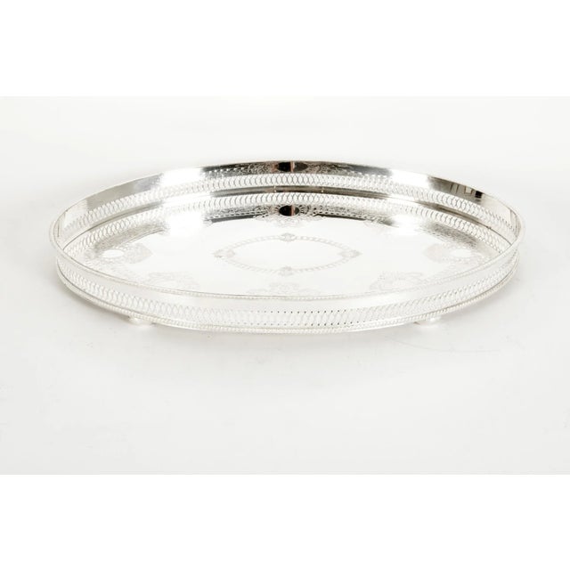 English Sheffield Silver Plated Oval Barware / Tableware Tray For Sale - Image 13 of 13