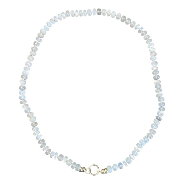 Moonstone Necklace With 14k Gold Charm Enhancer For Sale