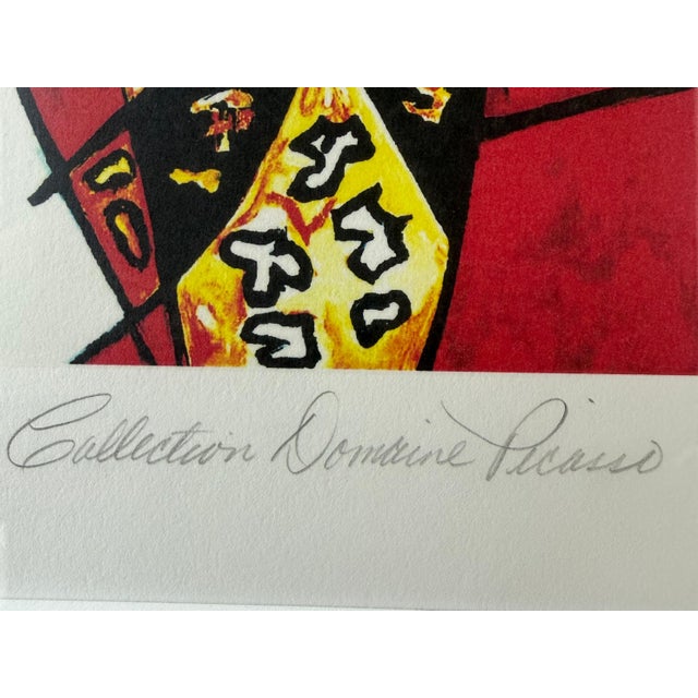 Pablo Picasso 1950s Estate Signed Picasso Giclée Print #12, Portrait of Jacqueline Roque With Flowers For Sale - Image 4 of 4