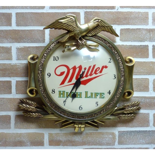 Mid-Century Modern Miller Beer Clock, USA, 1970 For Sale - Image 3 of 3