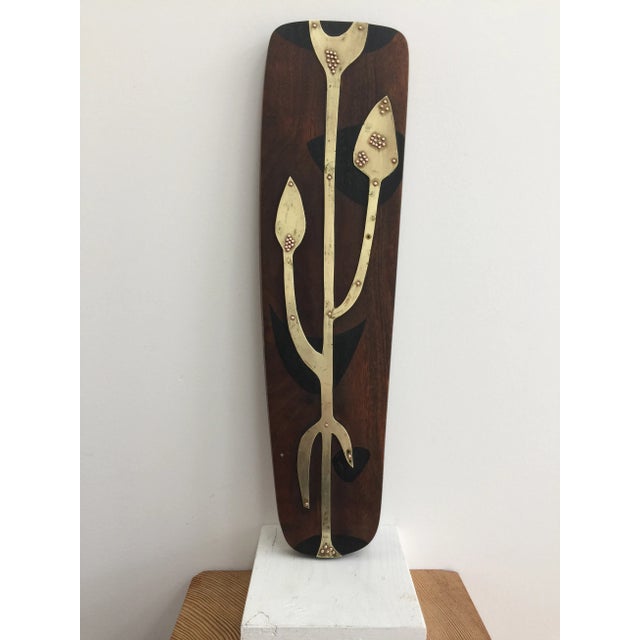 Brown Mid-Century Modern Wall Sculpture For Sale - Image 8 of 9
