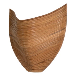 Handcrafted Sculptural Uplight 'Aurora' Pencil Reed Wall Sconce For Sale