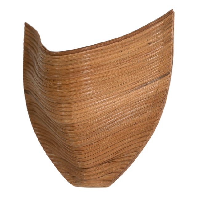 Handcrafted Sculptural Uplight 'Aurora' Pencil Reed Wall Sconce For Sale