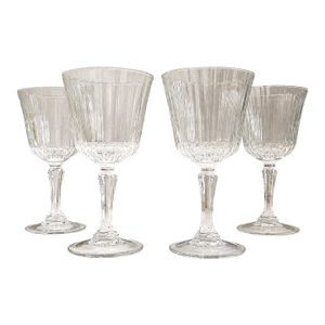 Vintage French Cristal D’Arques Meridien Claret Wine Glasses – Set of 4