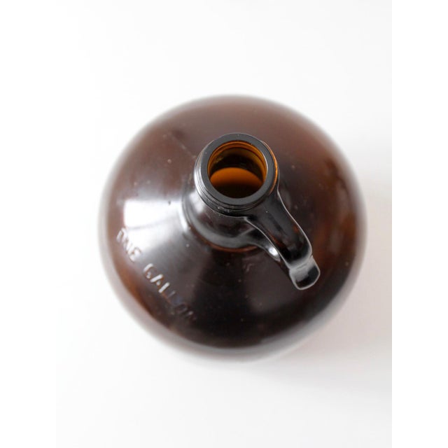 Vintage Mid-Century One-Gallon Amber Glass Jug For Sale - Image 13 of 16