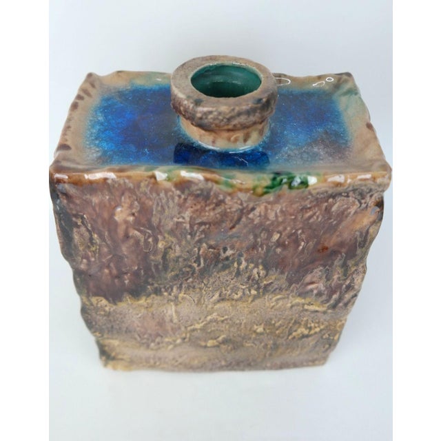 Brutalist Vintage German Ceramic Vase with Glass Inlay from W. Goebel, 1960s For Sale - Image 3 of 14