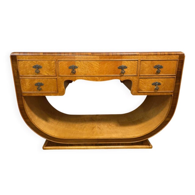 Vintage Art Deco Console Table in Birds Eye Maple, 1920s For Sale - Image 10 of 10