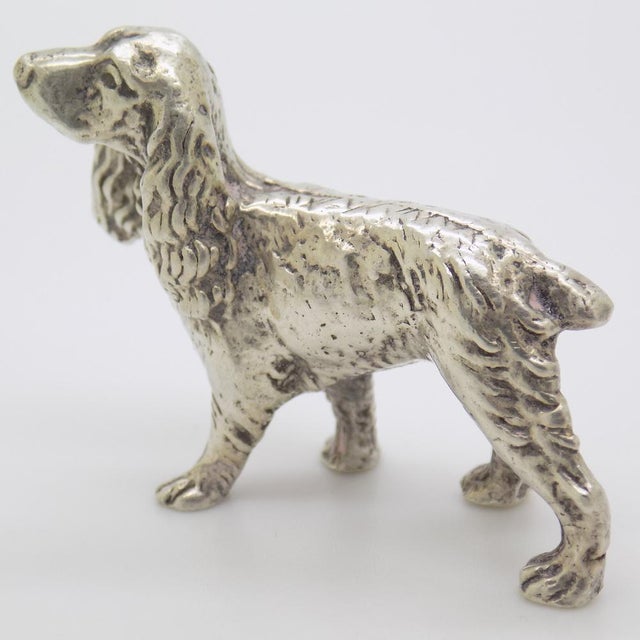 Vintage Italian Handmade Genuine Silver Cocker Spaniel Dog Figurine, 1960s For Sale - Image 3 of 11