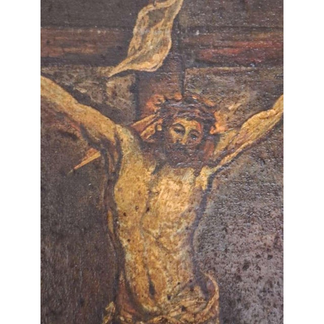 After Lucas Cranach the Elder, Crucifixion with Centurion, 1800s, Oil on Canvas & Wood For Sale - Image 4 of 12