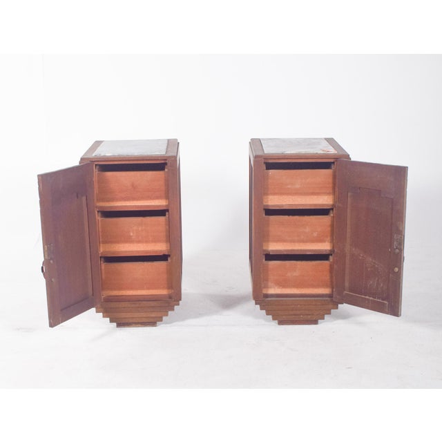 Portuguese Art Deco Bedside Tables, 1920, Set of 2 For Sale - Image 3 of 10