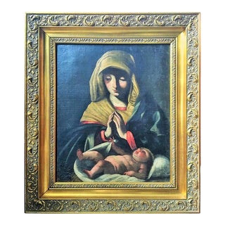 Madonna and Child, Classical 19th Century Painting For Sale
